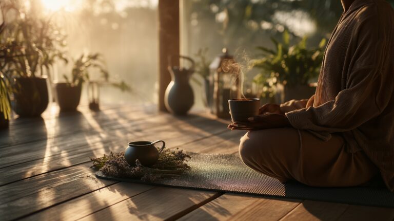 A serene ayurveda inspired scene symbolizing recovery ajurveda