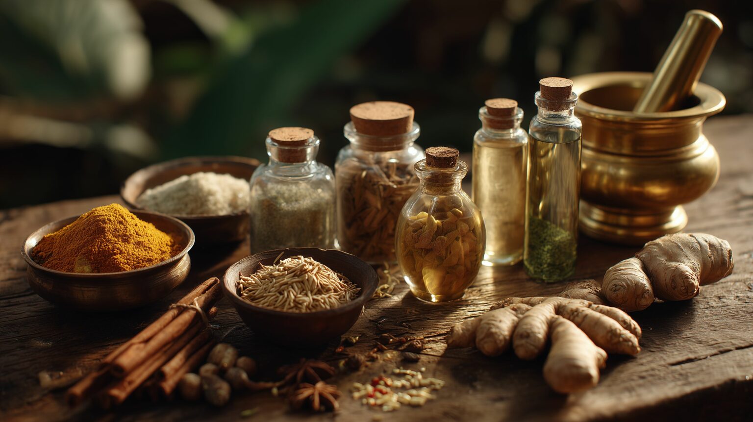 Ayurvedic home remedy kit arranged aesthetically ajurveda cz