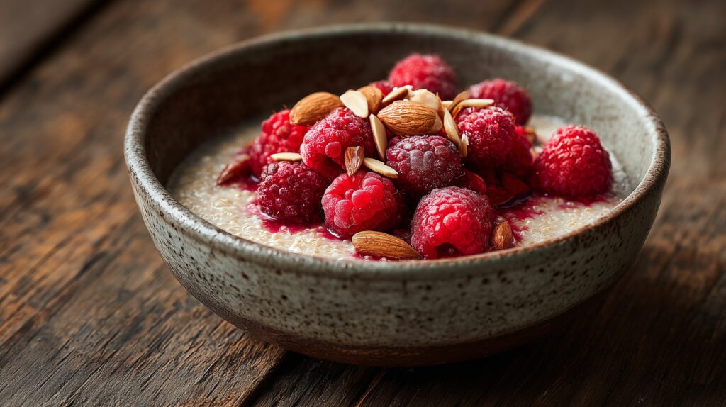 Amaranth porridge with fresh raspberries ajurveda cz
