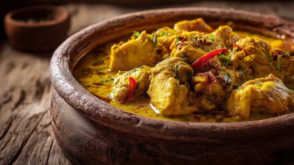 Chicken curry in a turmeric and ginger sauce ajurveda cz
