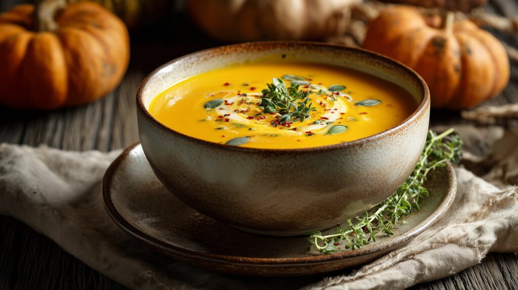 Coconut pumpkin soup with lemongrass ajurveda cz
