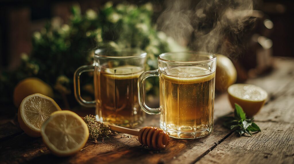 Tulsi herbal tea with lemon and honey ajurveda cz