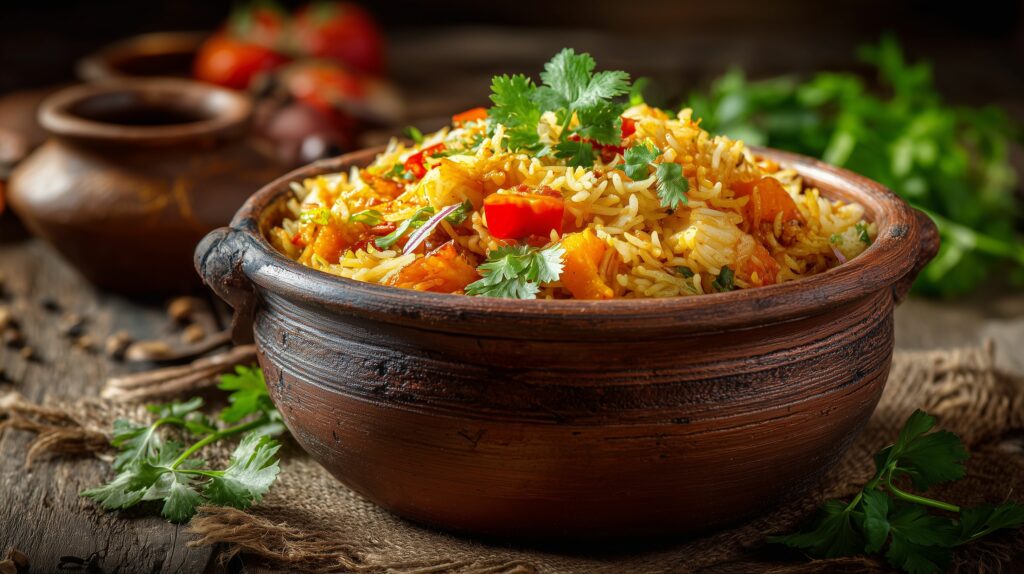 Vegetable biryani with basmati rice ajurveda cz