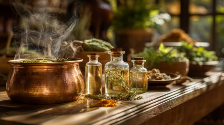 Warm natural light photography of ayurvedic healing ajurveda cz