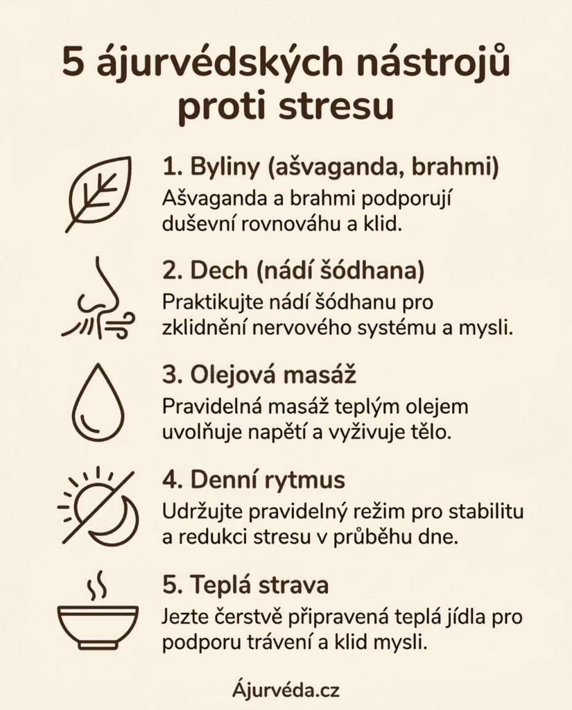 5 ajurvedskych nastroju proti stresu INFOGRAFIKA